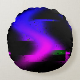 Glitch Plasma Black Rund Kudde