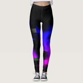 Glitch Plasma Svart Leggings