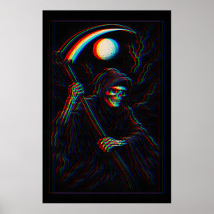 Glitch Reaper – Dödlig död i RGB Poster