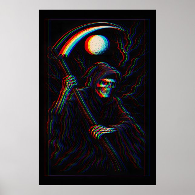 Glitch Reaper – Grim Death in RGB Poster (Framsidan)