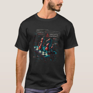 Glitch Schackbräde Simulering Komprometterad Konst T Shirt