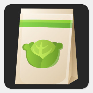 Glitch Seeds frökål Fyrkantigt Klistermärke