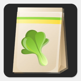 Glitch Seeds-spenat Fyrkantigt Klistermärke