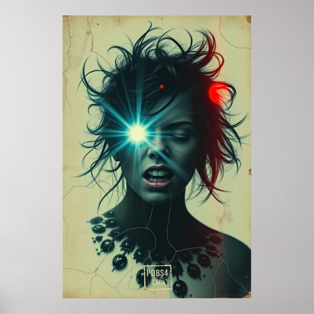 Glitch Siren: Cyber Vision Poster (Framsidan)
