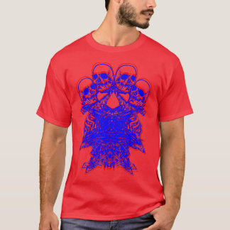Glitch Skeleton Mönster Trippy EBoy EGirl Punk Aes T Shirt