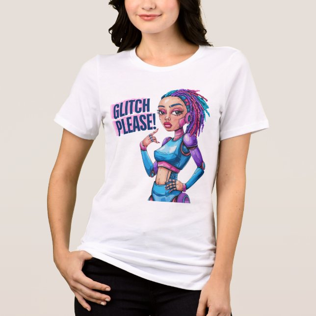 Glitch Snälla Chatbot Memes Assions Glitch T Shirt (Framsida)