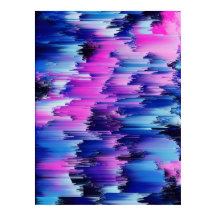 Glitch Solnedgång Abstrakt Landskap