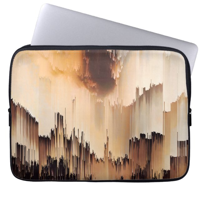 Glitch Solnedgång Himmel Abstrakt Konst Laptop Fodral (Framsidan)