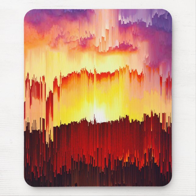 Glitch Solnedgång Himmel Abstrakt Konst Musmatta (Framsidan)