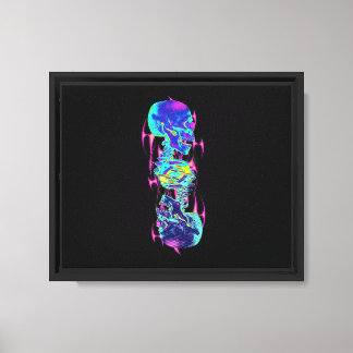 Glitch Spine - Cyberpunk Skeleton Canvastryck