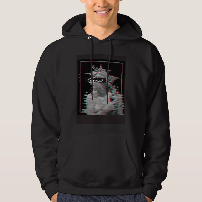 Glitch Vaporwave Cyberpunks Japan Streetwear 80s 9 Hoodie (Framsida)