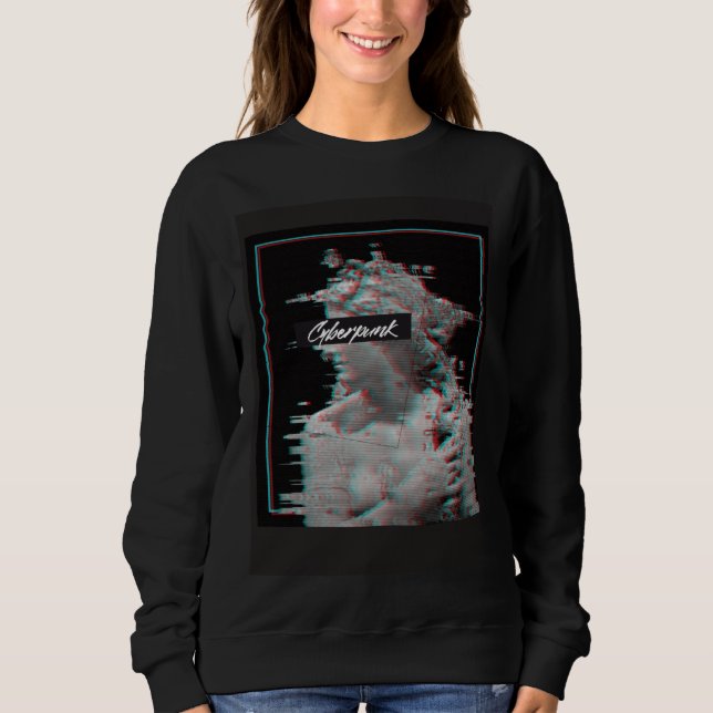 Glitch Vaporwave Cyberpunks Japan Streetwear 80s 9 T Shirt (Framsida)