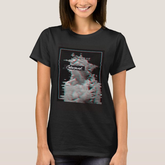 Glitch Vaporwave Cyberpunks Japan Streetwear 80s 9 T Shirt (Framsida)