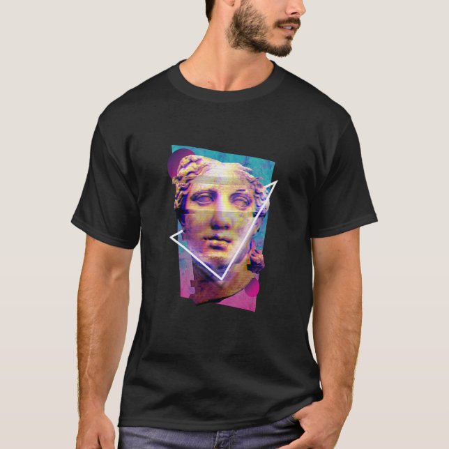 Glitch Venus Statue Vaporwave Aesthetic Japan Desi T Shirt (Framsida)