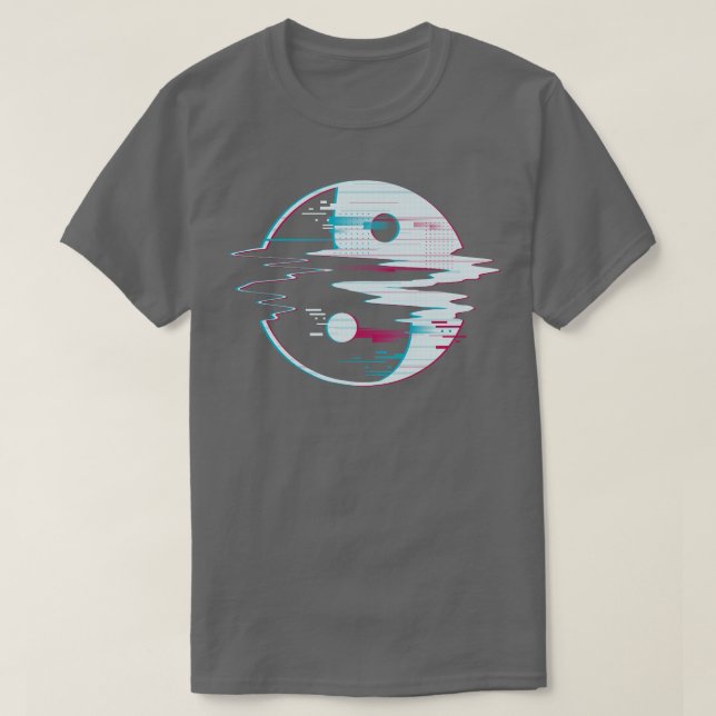Glitch Yin Yang T Shirt (Design framsida)