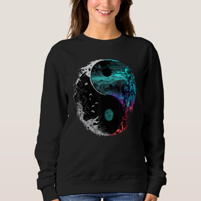 Glitch Yin Yang T Shirt (Framsida)