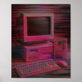 Glitchad Terminal | Vaporwave Techcore Affisch