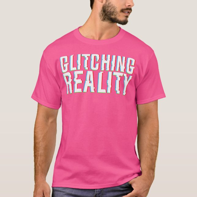 Glitchande verklighet 3D-effekt Optisk illusion T Shirt (Framsida)