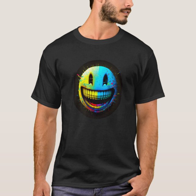 Glitchcore Digital Ansikte - Computer Art - Nerdco T Shirt (Framsida)