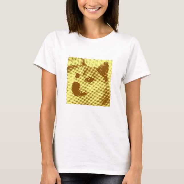Glitched design för popkonsthalvton tee shirt (Framsida)