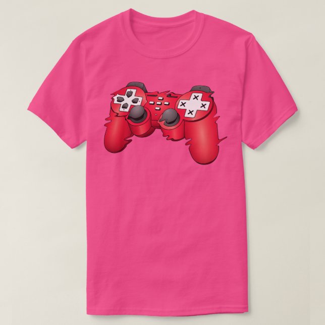Glitched Joystick för spelare T Shirt (Design framsida)