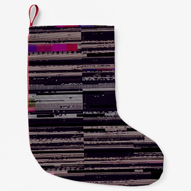 Glitched TV screen with broken pixels. Abstract fu Liten Julstrumpa (Framsidan)