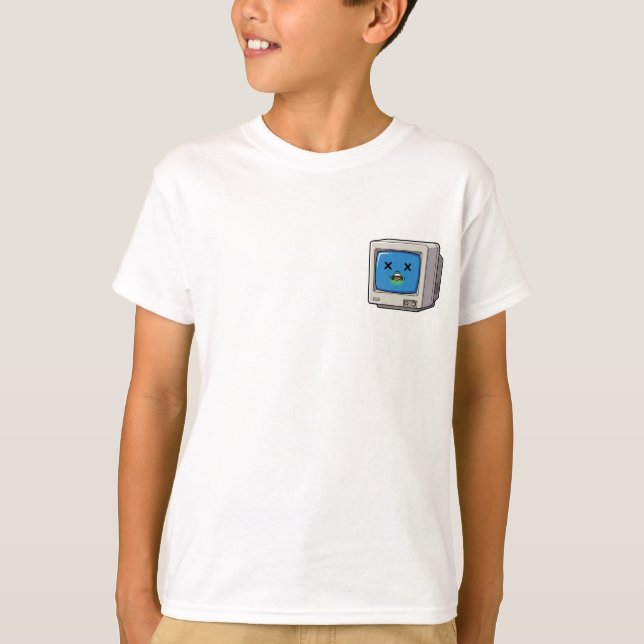 Glitchiga Döda Datorskärmsbarn T Shirt (Framsida)
