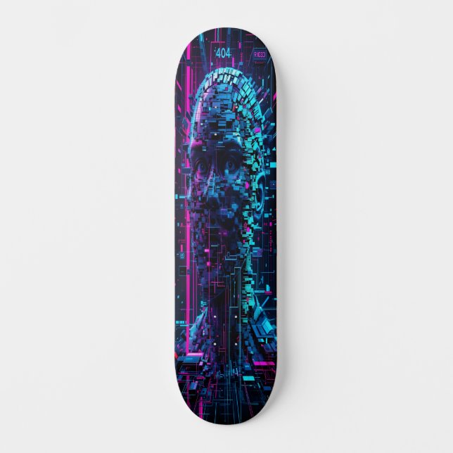 Glitchwave Skater Edition 3 Mini Skateboard Bräda 18,5 Cm (Framsida)