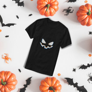 Glitchy Ghoulish Pumpkin Ansikte T Shirt