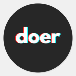 Glitchy Görare Runt Klistermärke