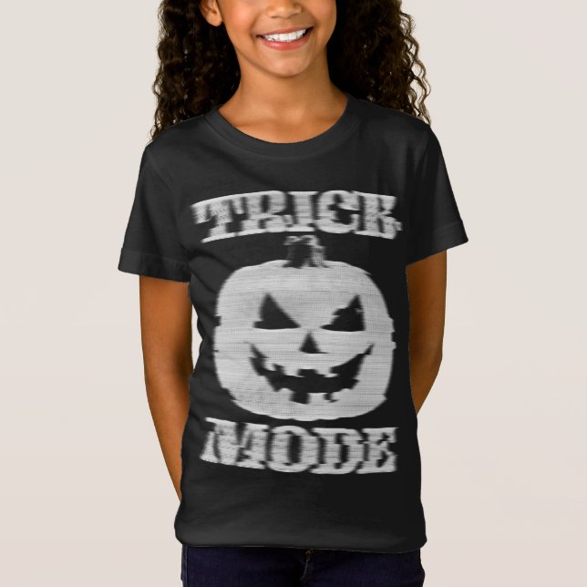 Glitchy Pumpkin Kids i stamläge T Shirt (Framsida)
