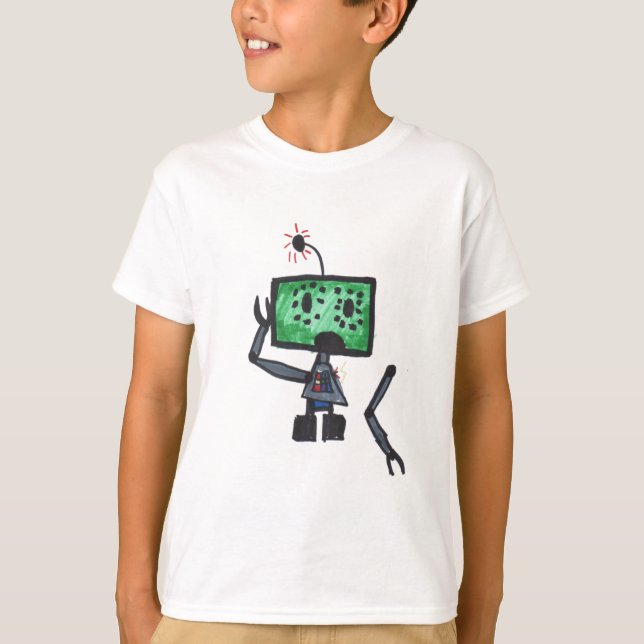 Glitchy-roboten T Shirt (Framsida)