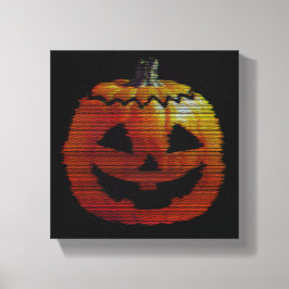 Glitchy TV Pumpkin Canvastryck