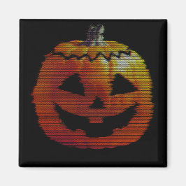 Glitchy TV Pumpkin Magnet