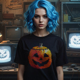 Glitchy TV Pumpkin Women's T Shirt