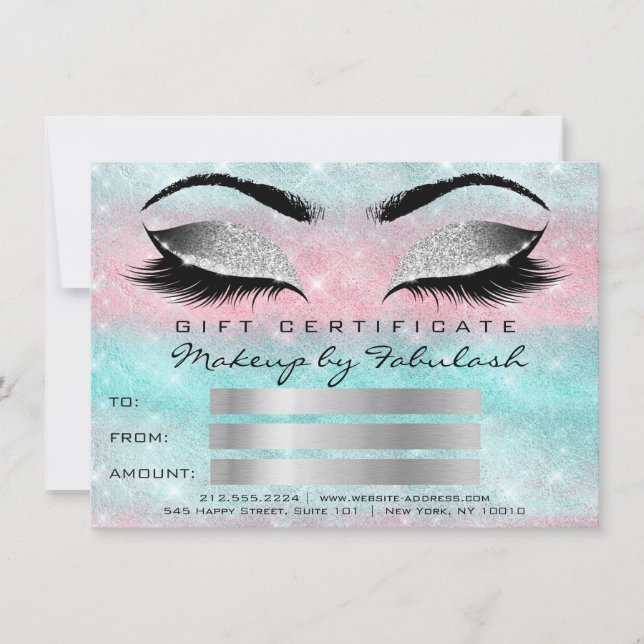 Glitte Lash Grått Makeup Artist Certificate Gift (Framsida)