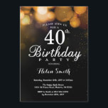 Glitter 40:e födelsedagsinbjudan till Guld Inbjudningar<br><div class="desc">Glitter 40:e födelsedagsinbjudan till Guld. Vuxen födelsedag. Guld Glitter Bokeh-bakgrund. 16:e 18:e 21:e 30:e 40:e 60:e 70:e 80:e 90:e 100:e. Vilken ålder som helst.
Om du vill göra ytterligare anpassningar klickar du på knappen Anpassa och användor verktygen som är utformat för att ändra mallen.</div>