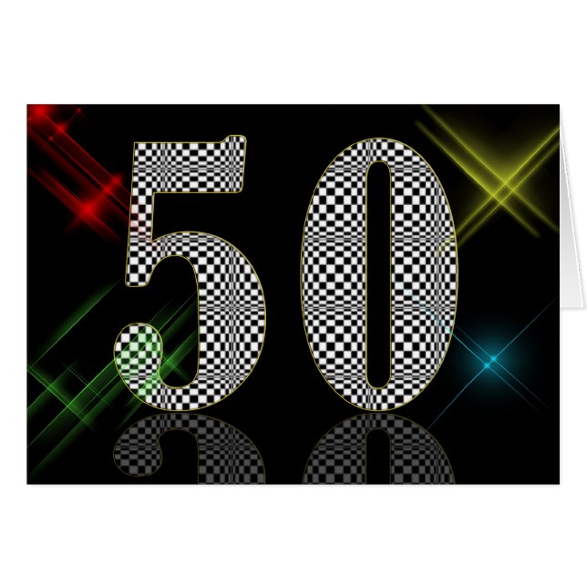 Glitter 50 hälsningskort (Framsidan Horizontal)