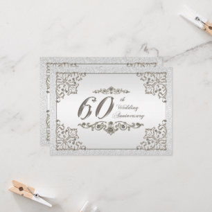 Glitter 60-års bröllopsjubileum inbjudningskort
