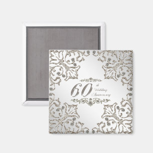 Glitter 60:e årsdagen för diamanten Bröllop Magnet
