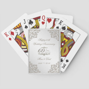 Glitter 60:e Diamond Bröllop-årsdagen Casinokort