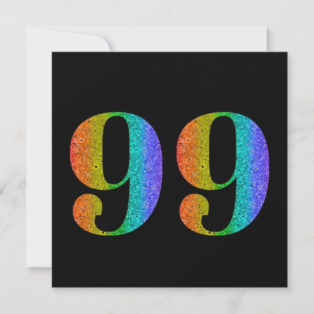 Glitter 99:e födelsedag Anpassningsbar Simulated G Julkort (Framsida)