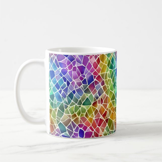 Glitter Abstrakt Geometric Octagon Kaffemugg (Vänster)