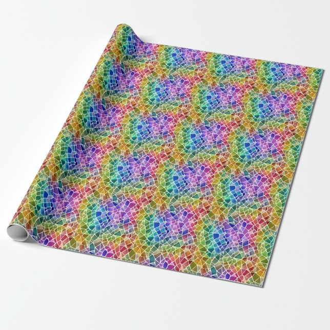 Glitter Abstrakt Geometric Octagon Presentpapper (Utrullad)