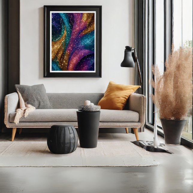 Glitter Abstrakt Rosa Art Poster  Art (Glitter Abstract Pink Art Poster)