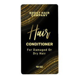 Glitter Agate Black Guld Hair Care Product Labels Fraktsedel