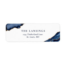 Glitter-agate Geode Marble Guld Returadress Etikett