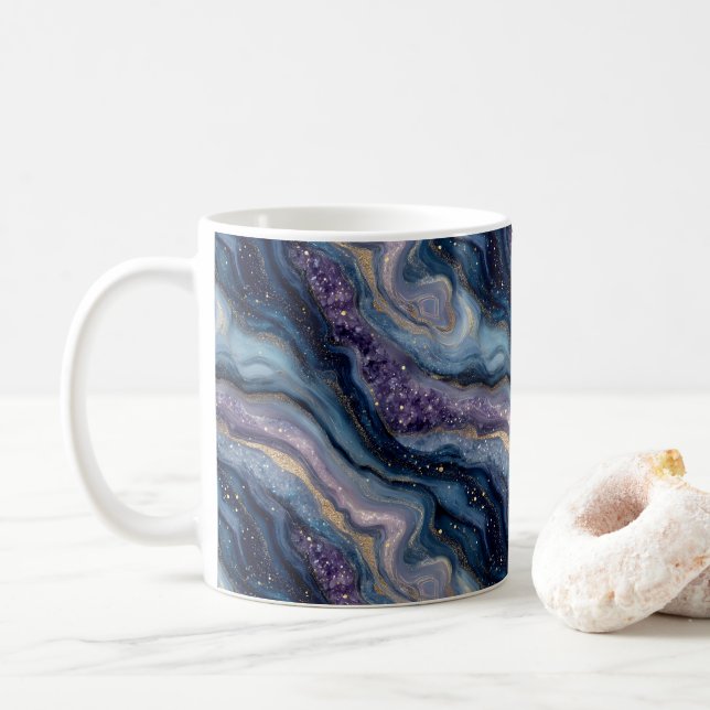 Glitter Agate Lila Blue Coffee Mugg (Med munk)
