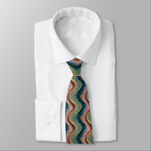 Glitter Agate Rosa Teal Neck Tie Slips