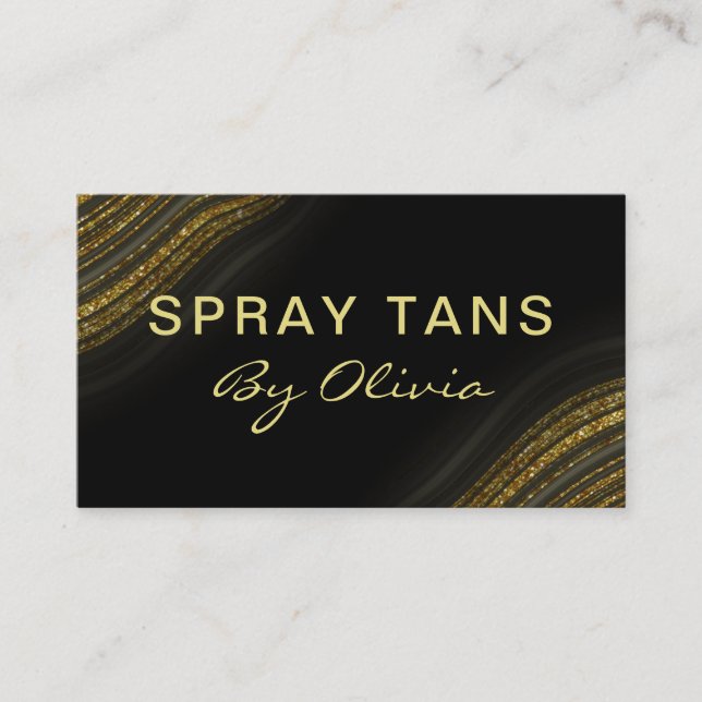Glitter Agate Spray Tanning Service Visitkort (Framsida)